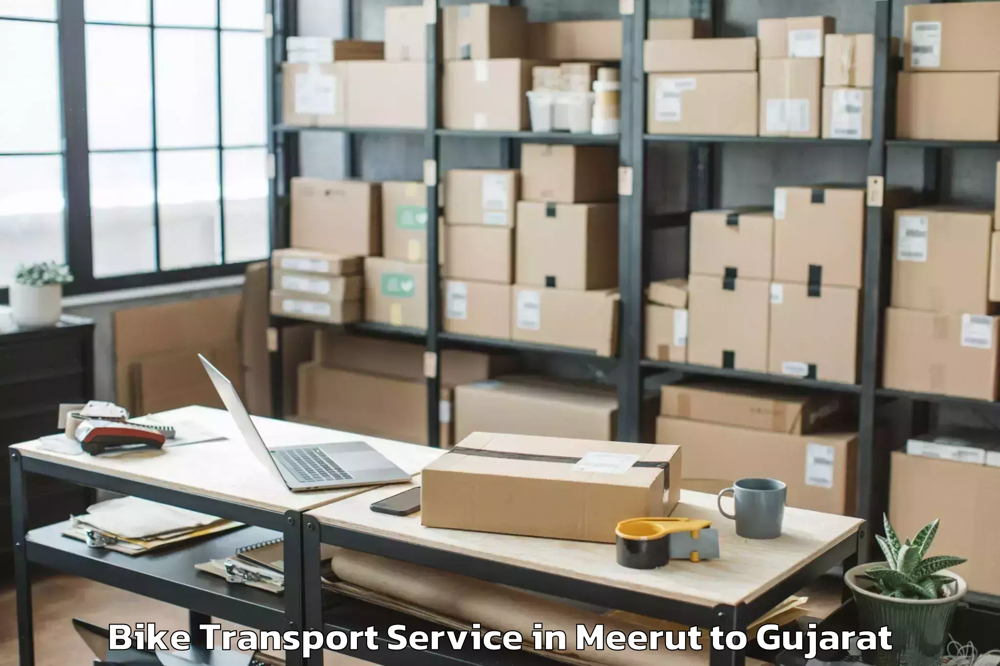 Efficient Meerut to Olpad Bike Transport